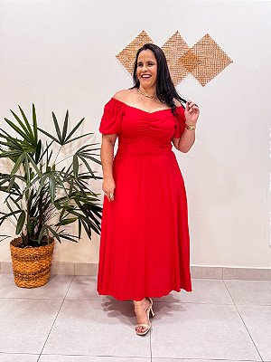 VESTIDO SARAH MANGUINHA LISO PLUS