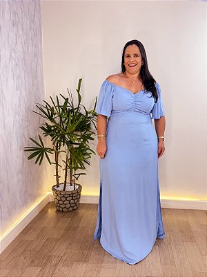 VESTIDO LONGO RAFA MANGAS PLUS SIZE