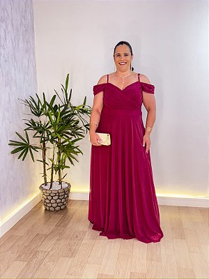 VESTIDO FESTA CARLA MARSALA PLUS