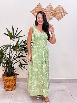 VESTIDO LONGO BORDADO JÚLIA SLIM