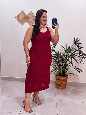 VESTIDO MIDI TRICOT ALÇA PLUS
