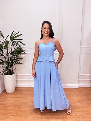 VESTIDO LONGO PETRINA SLIM