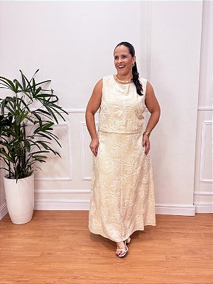 CONJUNTO BORDADO REGATA/SAIA ESTELA PLUS