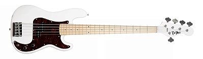 Contrabaixo 5 cordas Tribe Precision modelo Spike Olympic White Maple