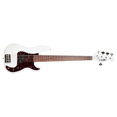 Contrabaixo 5 cordas Tribe Precision modelo Spike Olympic White Pau Ferro