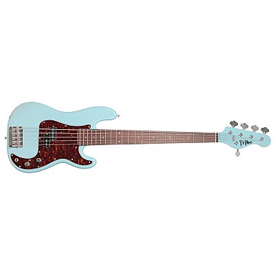 Contrabaixo 5 cordas Tribe Precision modelo Spike Sky Blue Pau Ferro