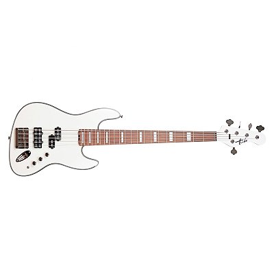 Contrabaixo 5 cordas Tribe modelo SF branco escala Pau ferro
