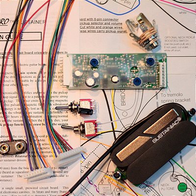 Captador Sustainiac humbucker 6 cordas p/ uso com cap da ponte passivo