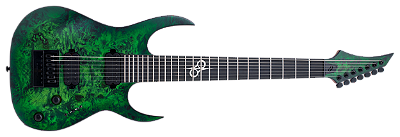 Guitarra elétrica 7 cordas Solar S1.7LB Verde Lime Burst fosco