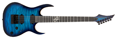 Guitarra elétrica 6 cordas Solar S1.6AQOB Quilted Ocean Blue Burst