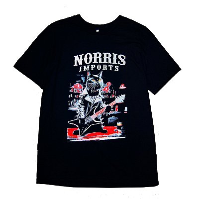 Camiseta Norris Imports - Black cat metal