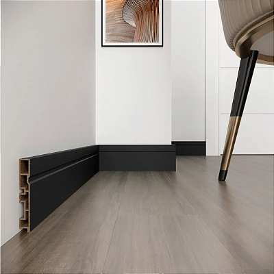 RODAPE EUCAFLOOR ACQUA NEW PRETO FRISADO 10CM - 2,40M