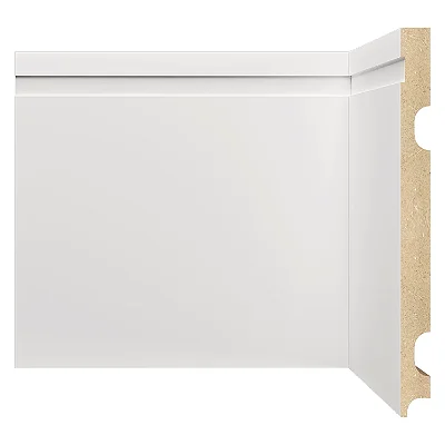 RODAPE MOLDUFAMA MDF 20CM BRANCO FRISADO - 2,40M