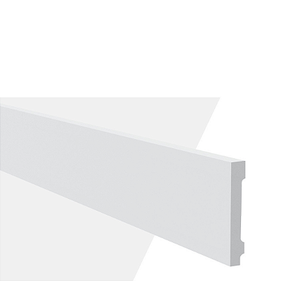 RODAPÉ POLIESTIRENO GART WALLSTYL WB11 BRANCO 11CM LISO 18MM - 2,44M