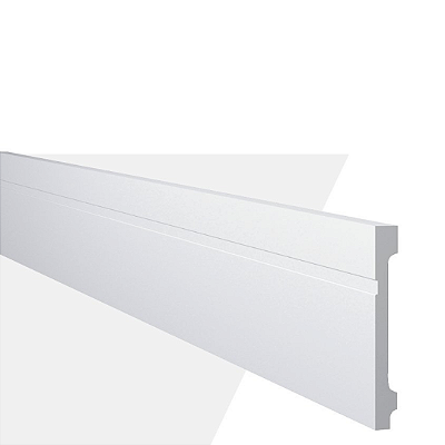 RODAPÉ POLIESTIRENO GART WALLSTYL FB15 BRANCO 15CM FRISADO 18MM - 2,44M