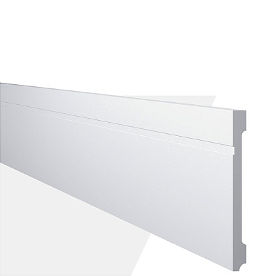RODAPÉ POLIESTIRENO GART WALLSTYL FD1 BRANCO 10CM FRISADO 15MM - 2,44M