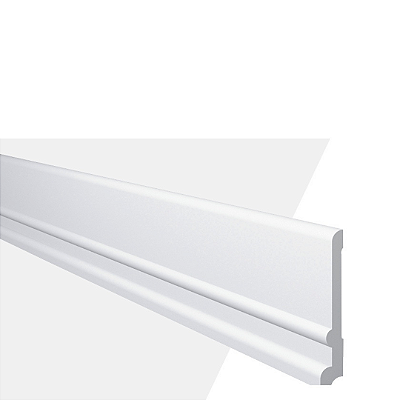 RODAPÉ POLIESTIRENO GART WALLSTYL FD21 BRANCO 13CM FRISADO 20MM - 2,44M