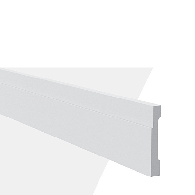 RODAPÉ POLIESTIRENO GART WALLSTYL GB11 BRANCO 11CM FRISADO 18MM - 2,44M