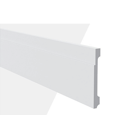 RODAPÉ POLIESTIRENO GART WALLSTYL GB20 BRANCO 20CM FRISADO 18MM - 2,44M