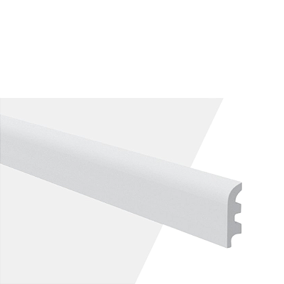 RODAPÉ POLIESTIRENO GART WALLSTYL DB6 BRANCO 5,5CM LISO 15MM - 2,44M