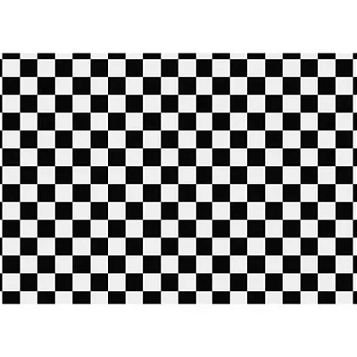 PISO VINILICO EM MANTA KAPAZI 0,7MM XADREZ BRILHO PRETO E BRANCO 2M X 25M - 50M²