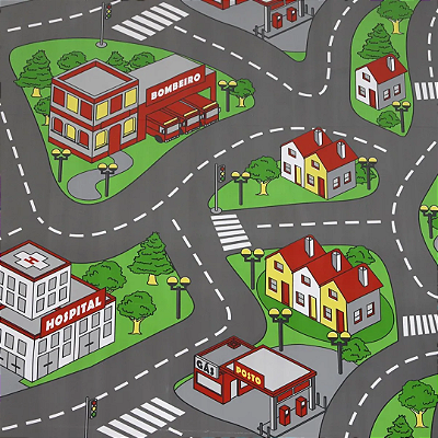 PISO VINILICO EM MANTA KAPAZI 0,7MM PV57 MINI CIDADE 2M X 25M - 50M²