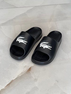 CHINELO LACOSTE SLIDE PRETO