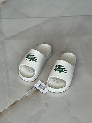CHINELO LACOSTE SLIDE BRANCO