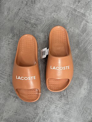 CHINELO LACOSTE SLIDE LARANJA