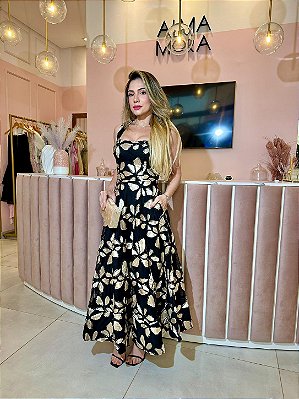 Vestido Fleur Royale Mídi Rodado