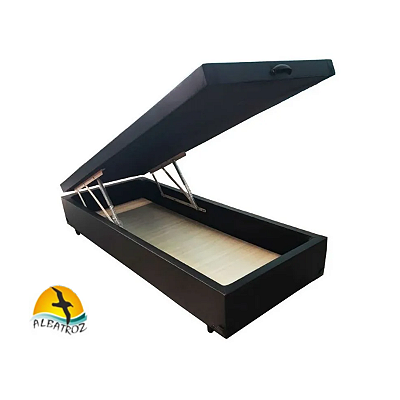 Cama Box Baú Solteiro 0.88 x 1.88 com 25cm de profundidade, Blindado em madeira.