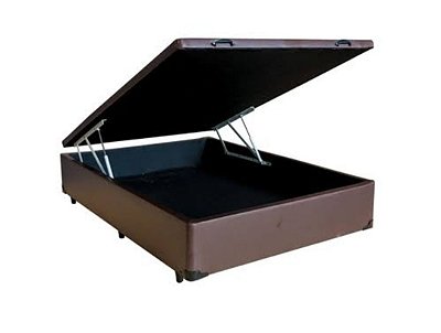 Cama Box Baú Solteiro Americano 0.96 x 2.03 com 25cm de profundidade, Blindado em madeira.