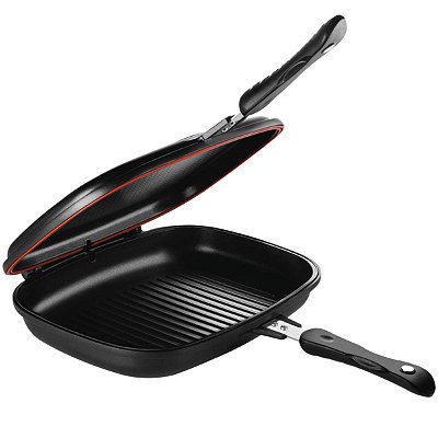 Frigideira dupla preta antiaderente 32 cm Hércules