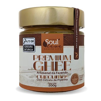 Manteiga Ghee de Nata Curcuma+ Piperina 200g - Fazenda Soul Leve