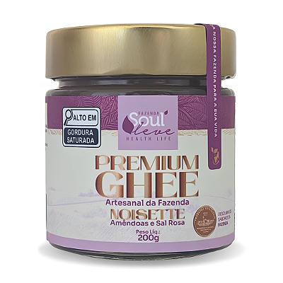 Ghee de Nata Noisette com amêndoas e sal  rosa 200g - Fazenda Soul Leve