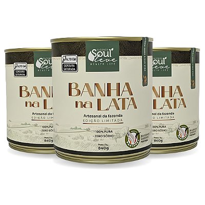 Kit 3 Banha na lata 840g - Fazenda Soul Leve