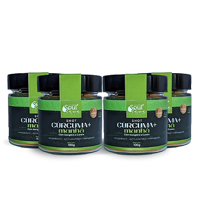 Kit 4 - Shot Cúrcuma+ Manhã - Com gengibre e canela (100g)- Fazenda Soul Leve
