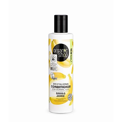 Condicionador para Cabelo Quebradiço Vegano - Banana e Jasmin Organic Shop (280 ml)