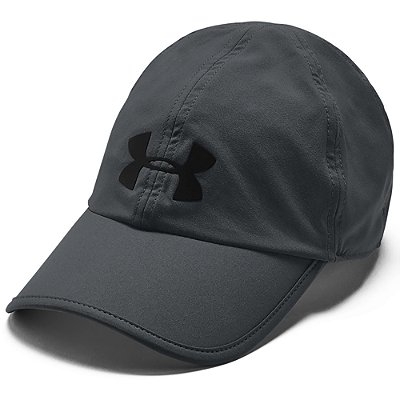 Boné Under Armour Aba Curva Run Shadow Strapback Cinza