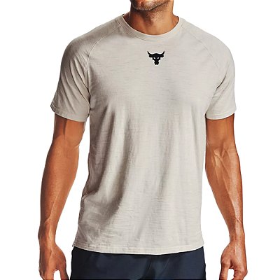 Camiseta Under Armour Project Rock Bege Masculino