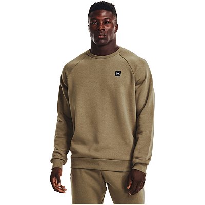 Moletom Under Armour Rival Fleece Crew Verde Masculino