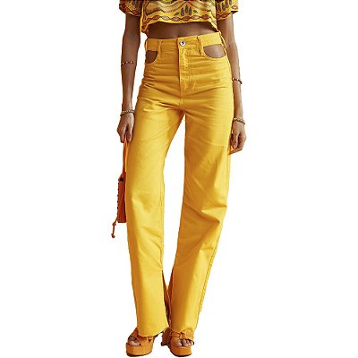 Calça Colcci Juliette AV23 Amarelo Feminino