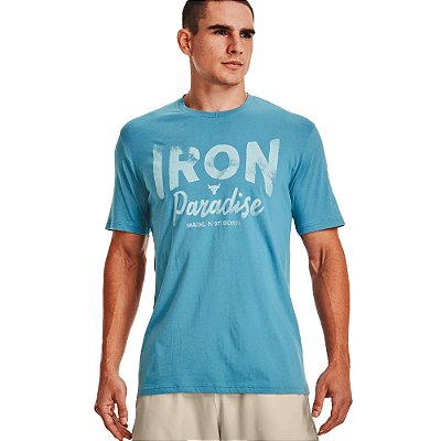 Camiseta Under Armour Project Rock Iron Azul Masculino