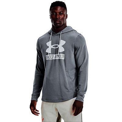 Moletom Under Armour Rival Terry Logo Cinza Masculino