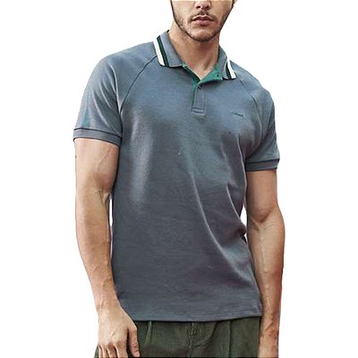 Camisa Polo Colcci Brasil Cinza Masculino