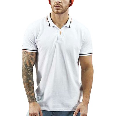Camisa Polo Colcci Brasil VE23 Branco Masculino