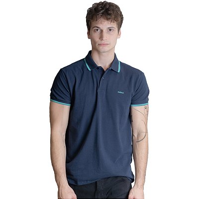 Camisa Polo Colcci Brasil Logo VE23 Marinho Masculino