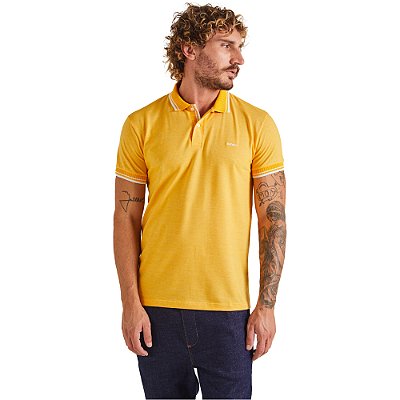 Camisa Polo Colcci Brasil V23 Amarelo Masculino