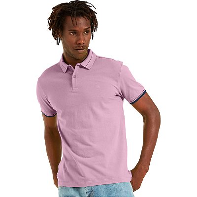 Camisa Polo Forum Muscle P23 Rosa Masculino