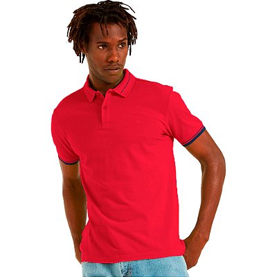 Camisa Polo Forum Muscle Logo P23 Vermelho Masculino